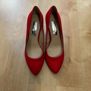 NWOT red suede pumps